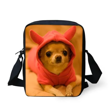 FORUDESIGNS 3D Chihuahua Animal Children School Bags Tiger Lion Dog Leopard Mochilas Infantil Kids Mini Schoolbag For Girls Boys