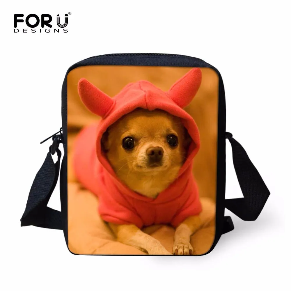 FORUDESIGNS 3D Chihuahua Animal Children School Bags Tiger Lion Dog Leopard Mochilas Infantil Kids Mini Schoolbag For Girls Boys