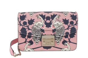 FURLA METROPOLIS MINI SHOULDER BAG PINK PEACOCK GOLD HARDWARE NO DUST COVER