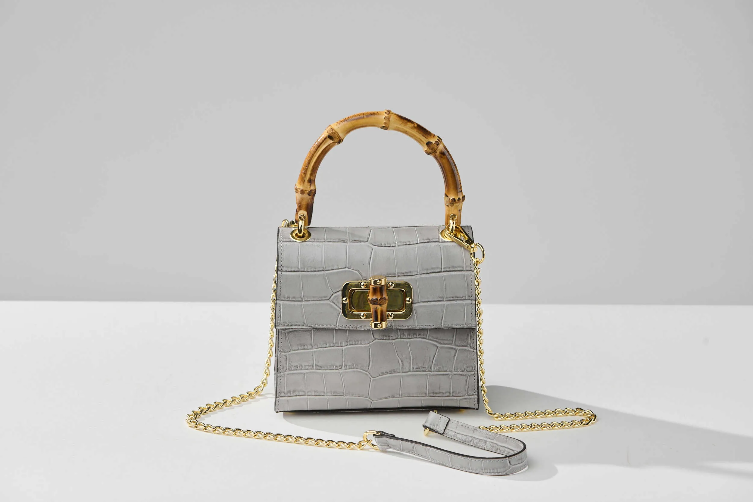 Gaia Top Handle Mini Bag Grigio