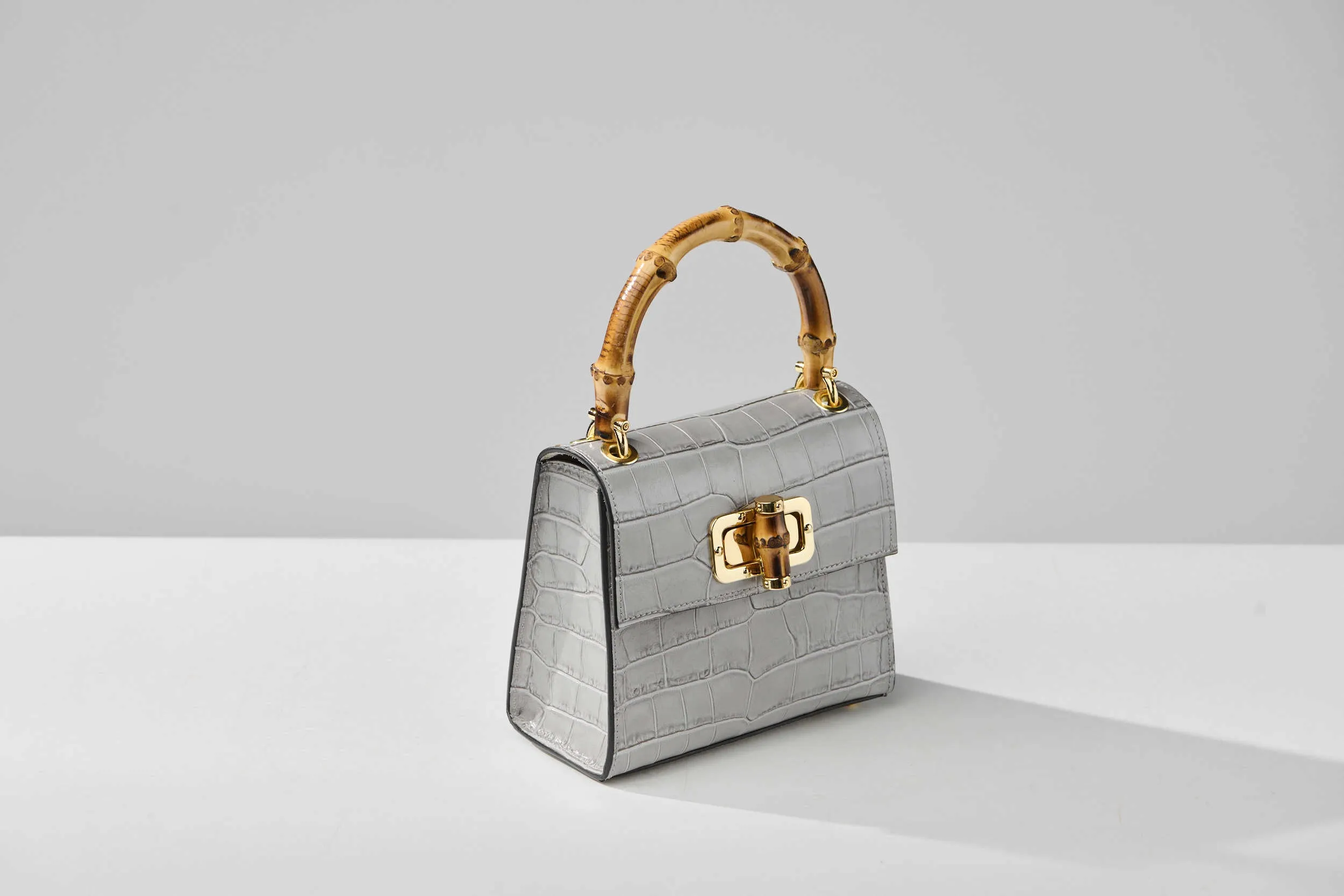 Gaia Top Handle Mini Bag Grigio