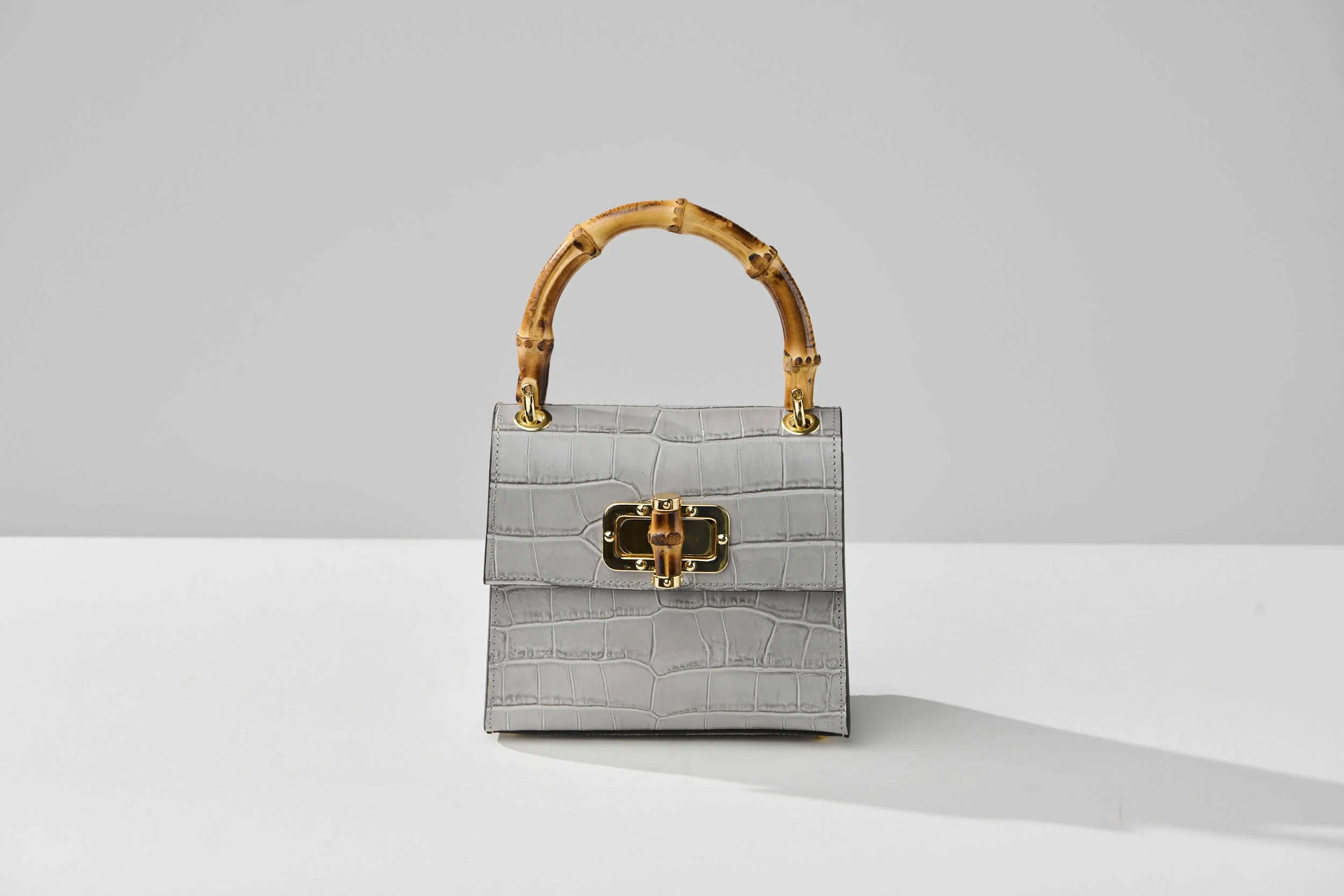 Gaia Top Handle Mini Bag Grigio