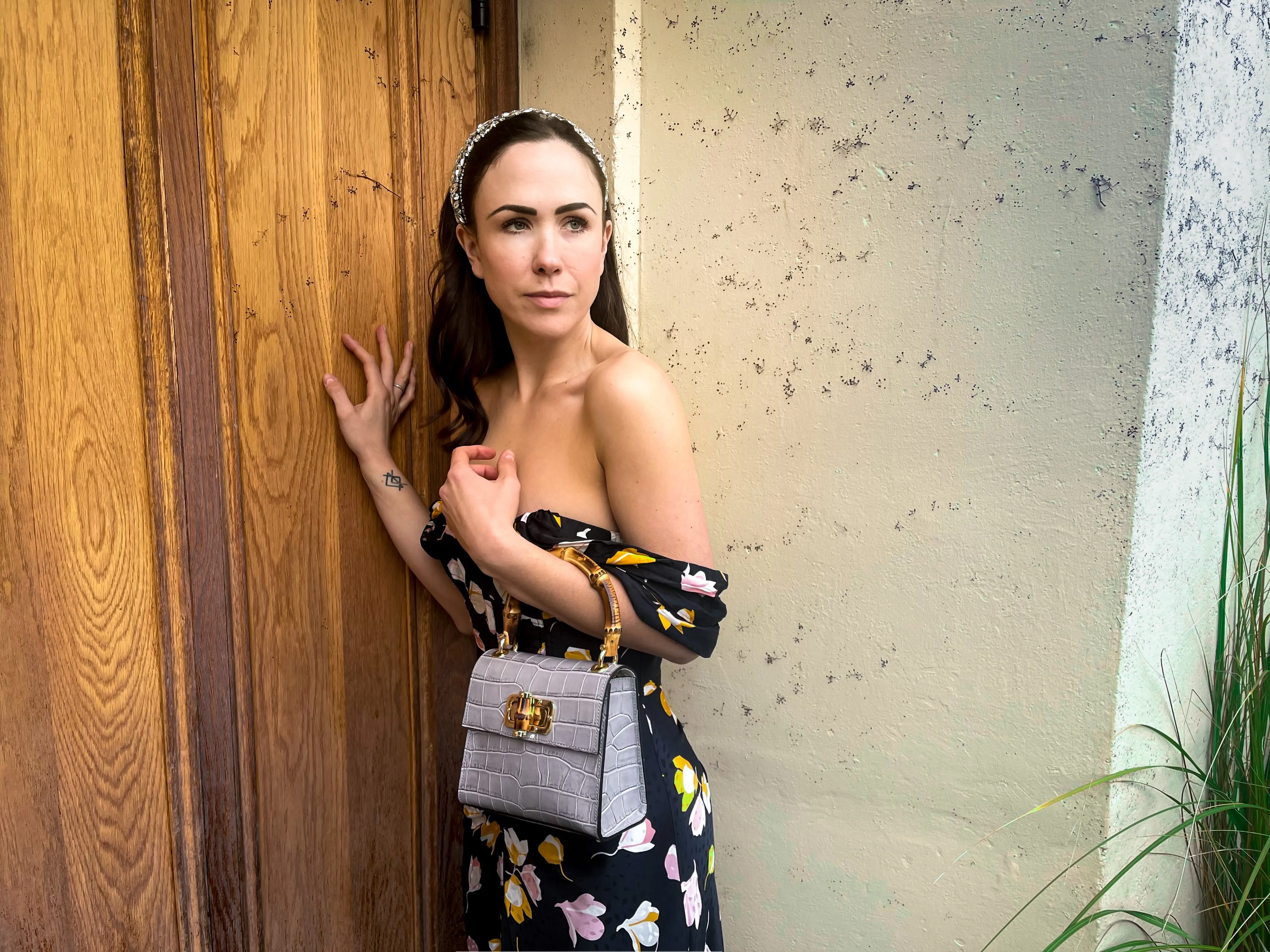 Gaia Top Handle Mini Bag Grigio