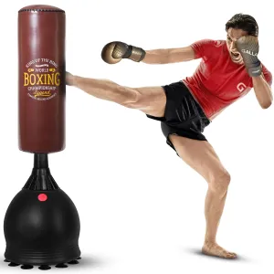 Gallant 5.5ft Free Standing Boxing Punch Bag Brown - Free Standing Heavy Bag