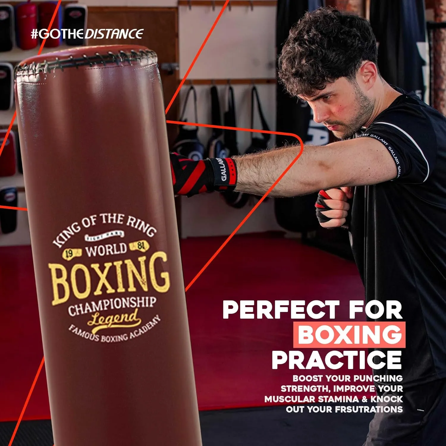 Gallant 5.5ft Free Standing Boxing Punch Bag Brown - Free Standing Heavy Bag