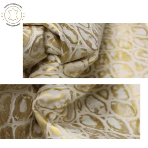 Gold EMBOSSED TORTOISE LEATHER |  12"x12 12"x18", 12"x24" Precuts Sheets