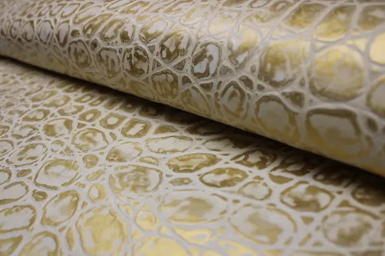 Gold EMBOSSED TORTOISE LEATHER |  12"x12 12"x18", 12"x24" Precuts Sheets