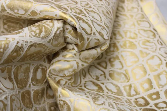 Gold EMBOSSED TORTOISE LEATHER |  12"x12 12"x18", 12"x24" Precuts Sheets