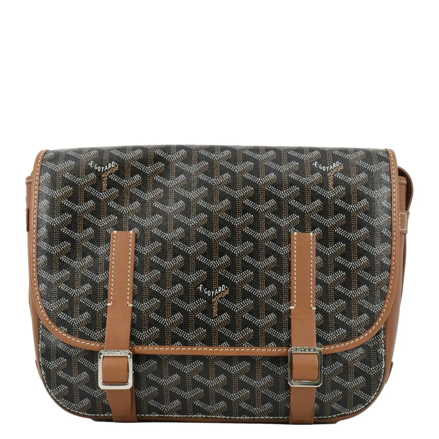 Goyard Belvedere MM Goyardine Canvas Crossbody Bag Tan