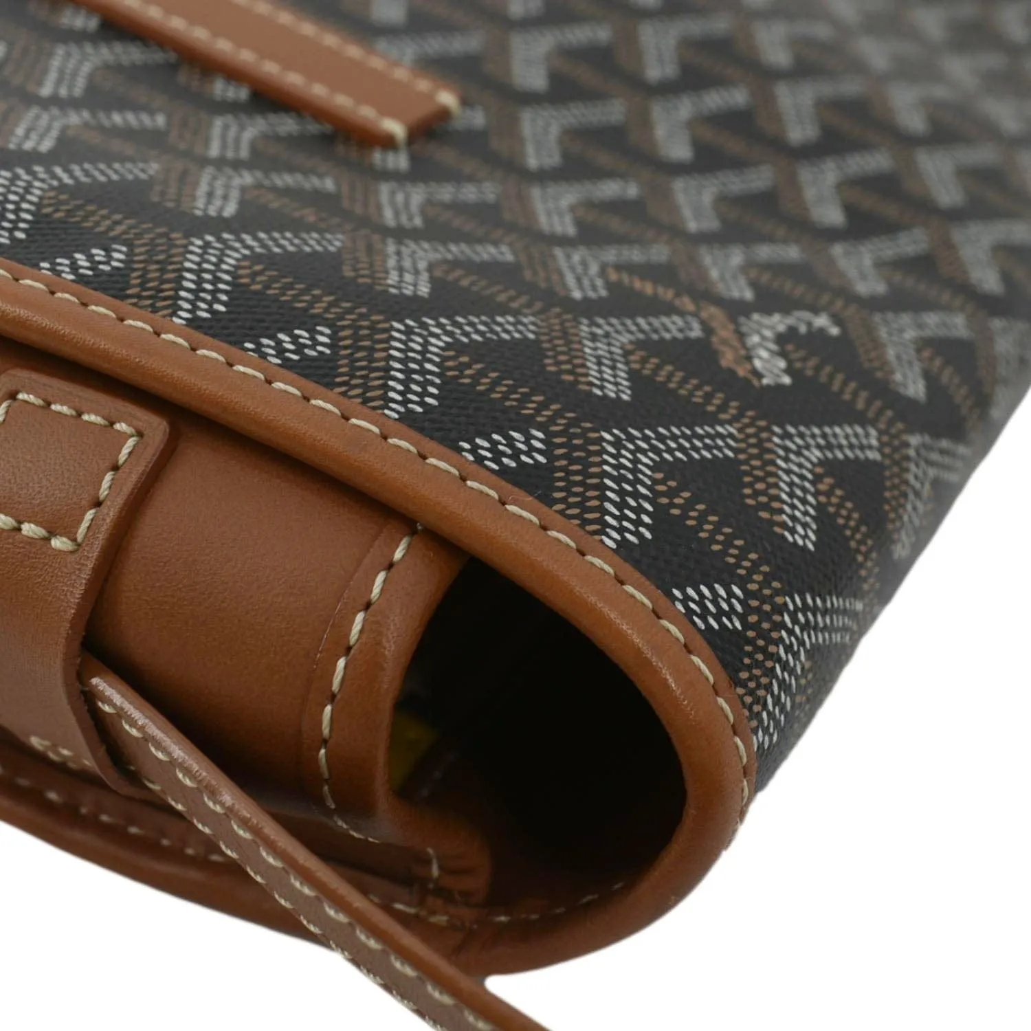 Goyard Belvedere MM Goyardine Canvas Crossbody Bag Tan