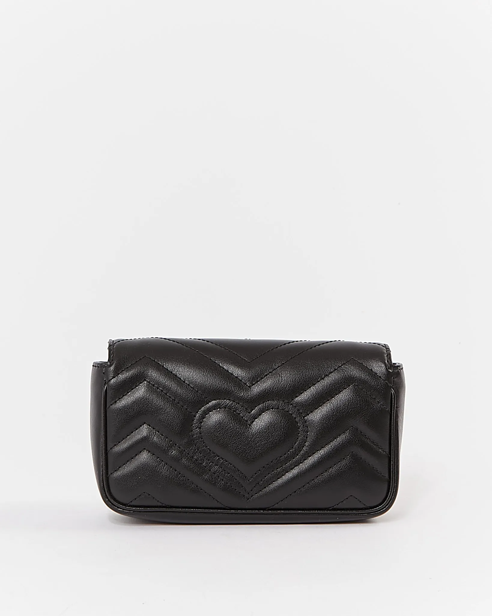 Gucci Black Chevron Matelasse GG Marmont Mini Chain Bag