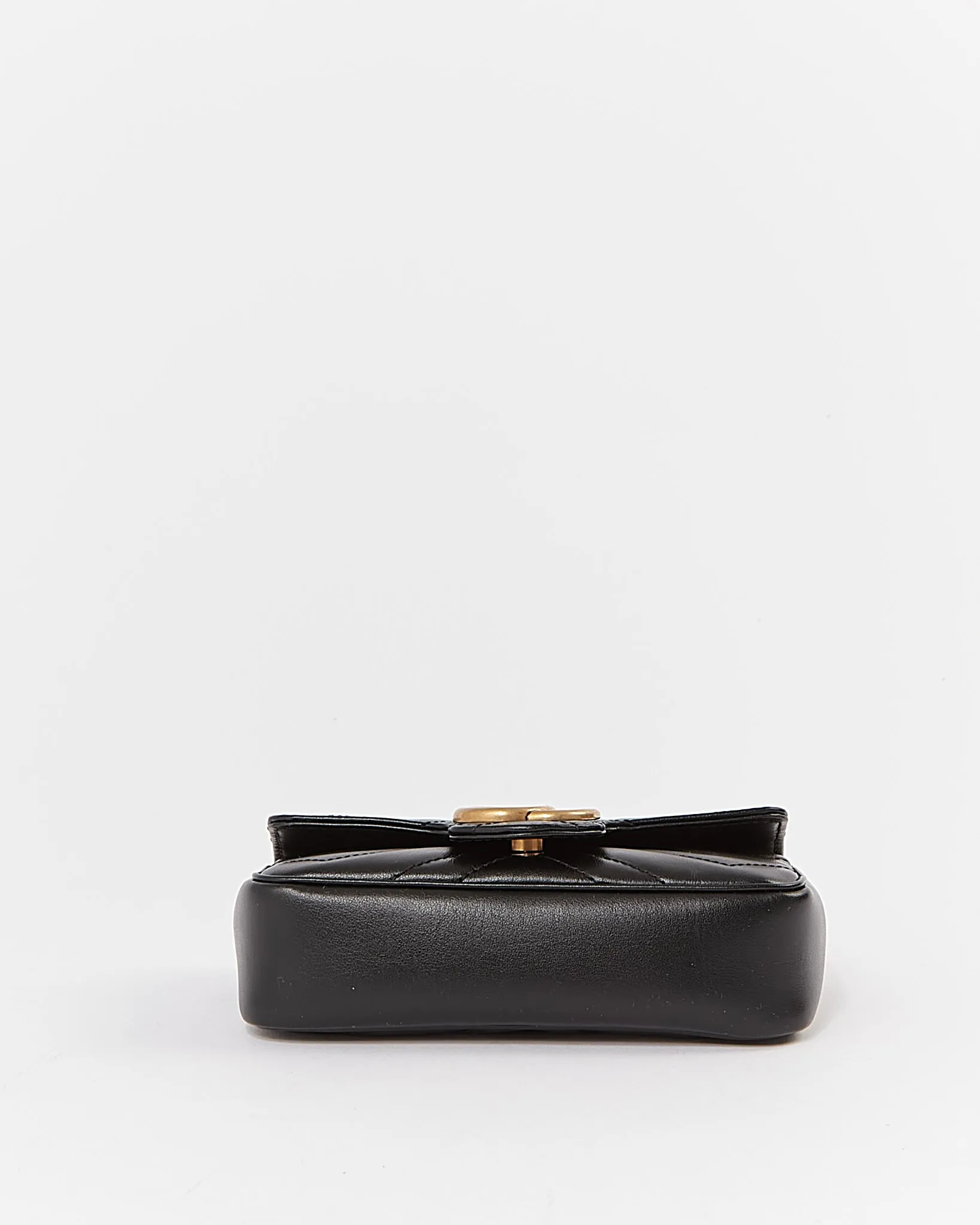 Gucci Black Chevron Matelasse GG Marmont Mini Chain Bag