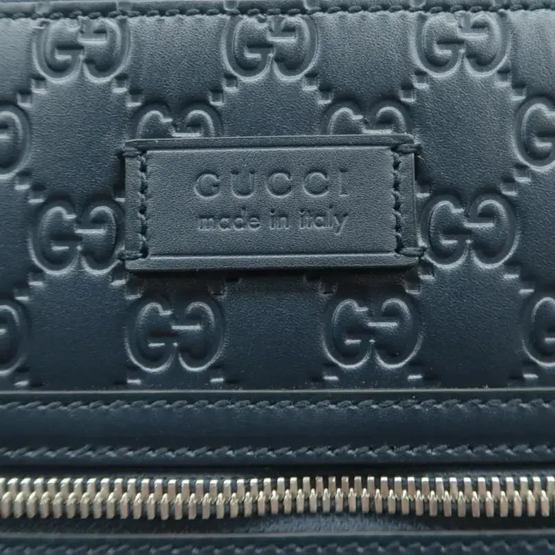GUCCI Courrier Zip GG Leather Messenger Bag Blue 406408