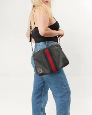 Gucci GG Supreme Canvas Navy/Red Web Messenger Bag