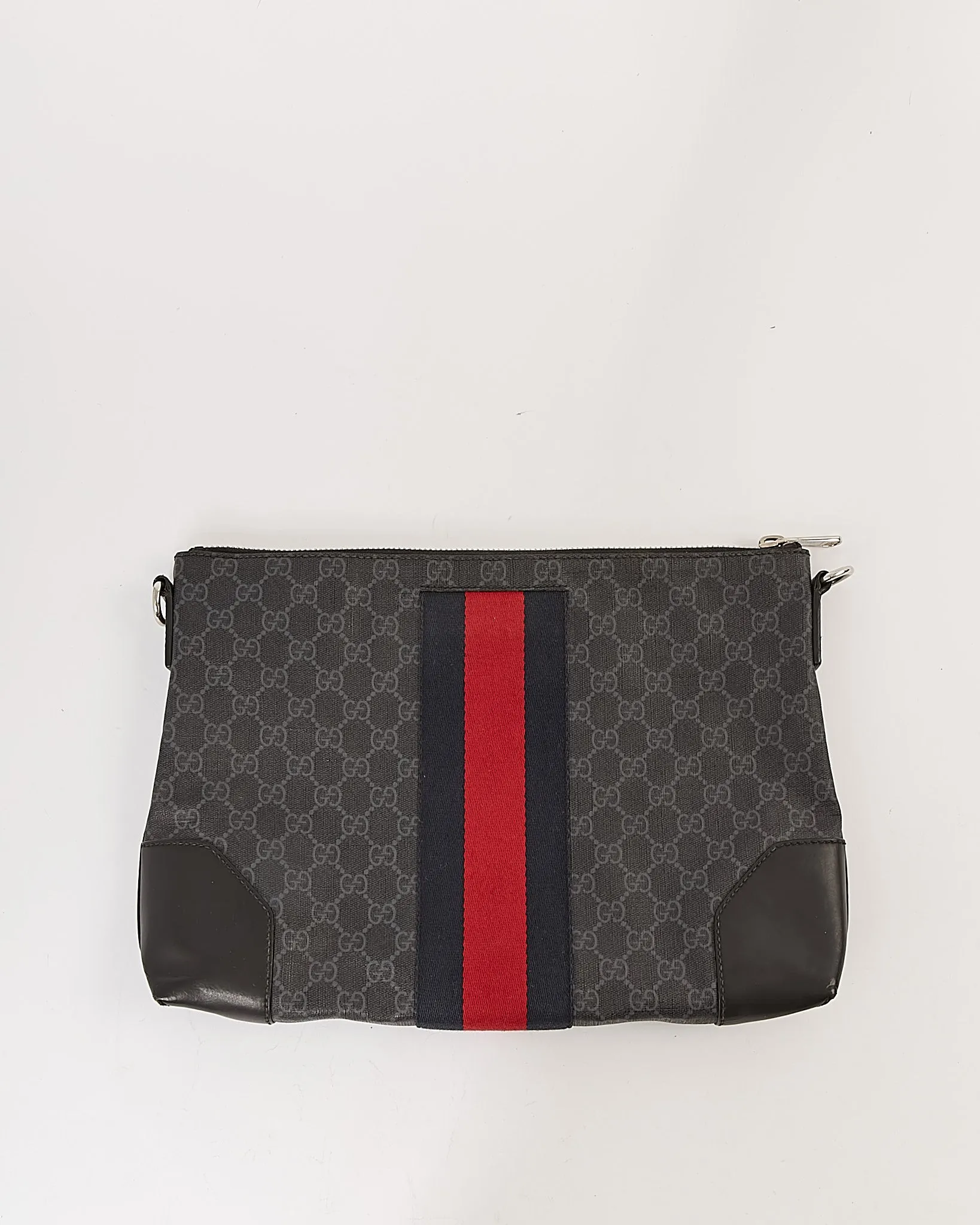 Gucci GG Supreme Canvas Navy/Red Web Messenger Bag