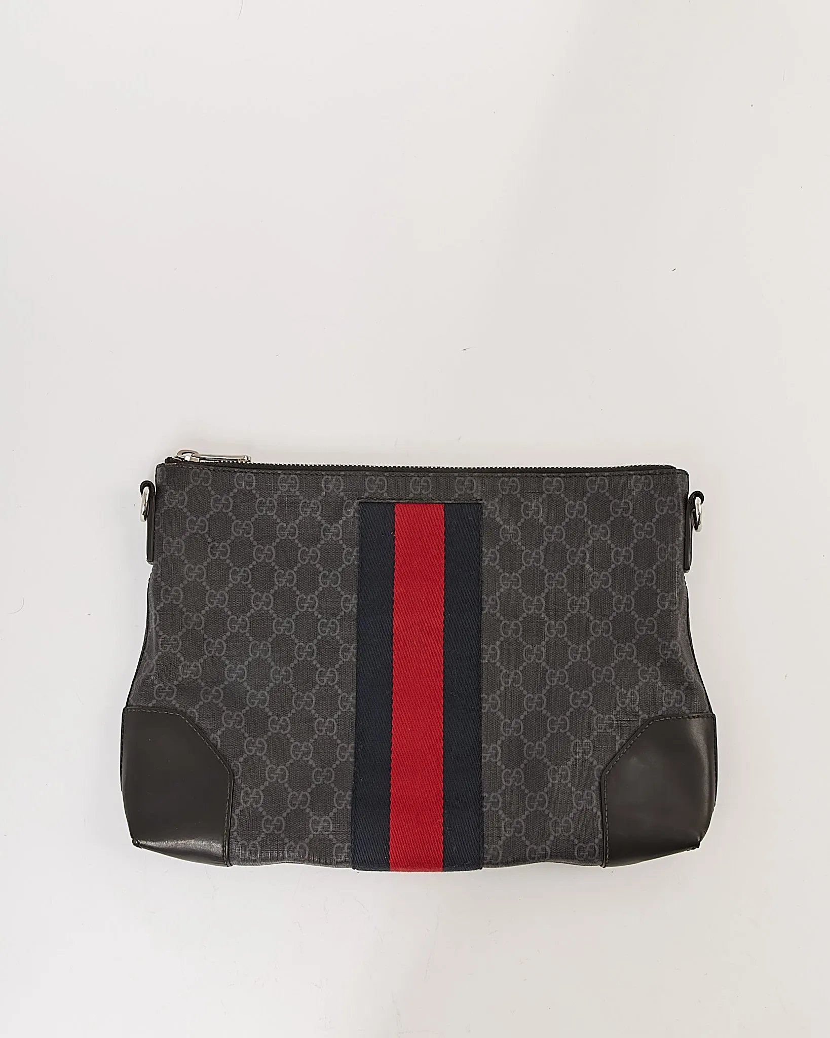 Gucci GG Supreme Canvas Navy/Red Web Messenger Bag