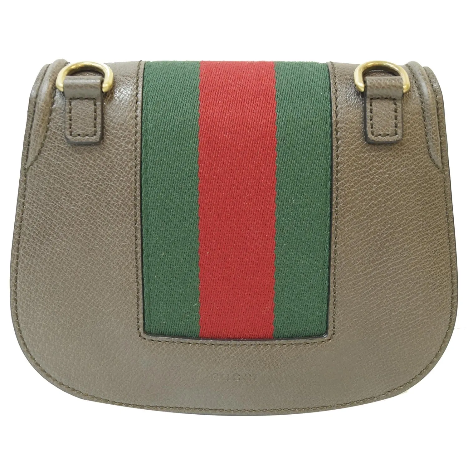 GUCCI Jeweled Heart Leather Totem Messenger Bag Brown 500756