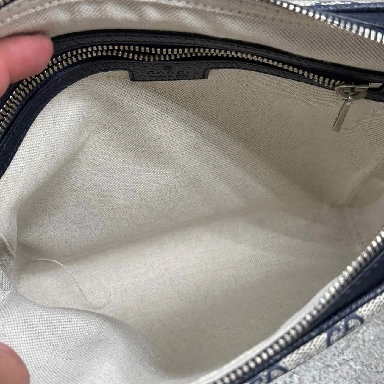 Gucci Messenger Bag "GG SUPREME OPHIDIA" Used Navy Size OS