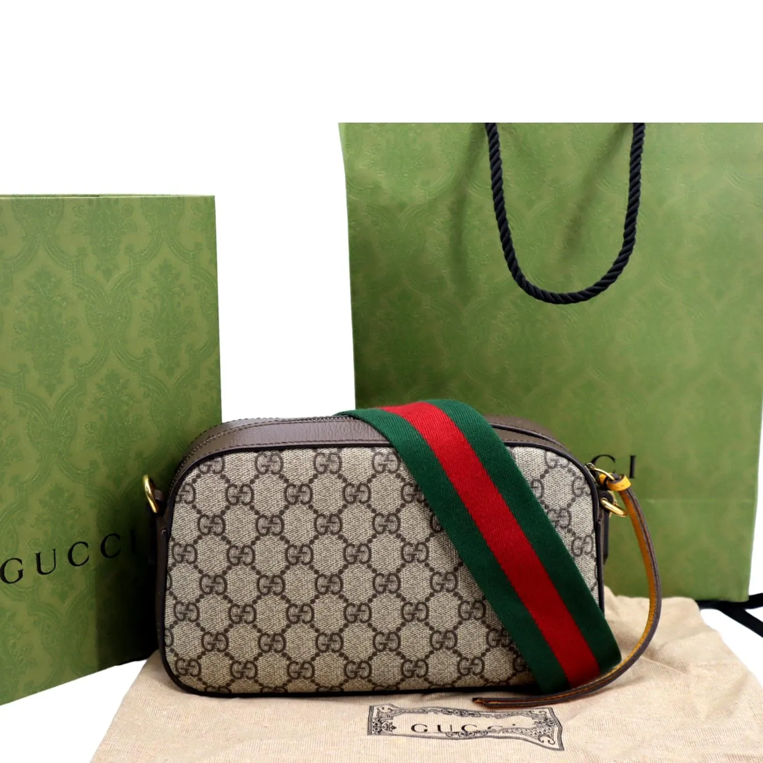 GUCCI Neo Vintage GG Supreme Canvas Messenger Bag Beige 476466