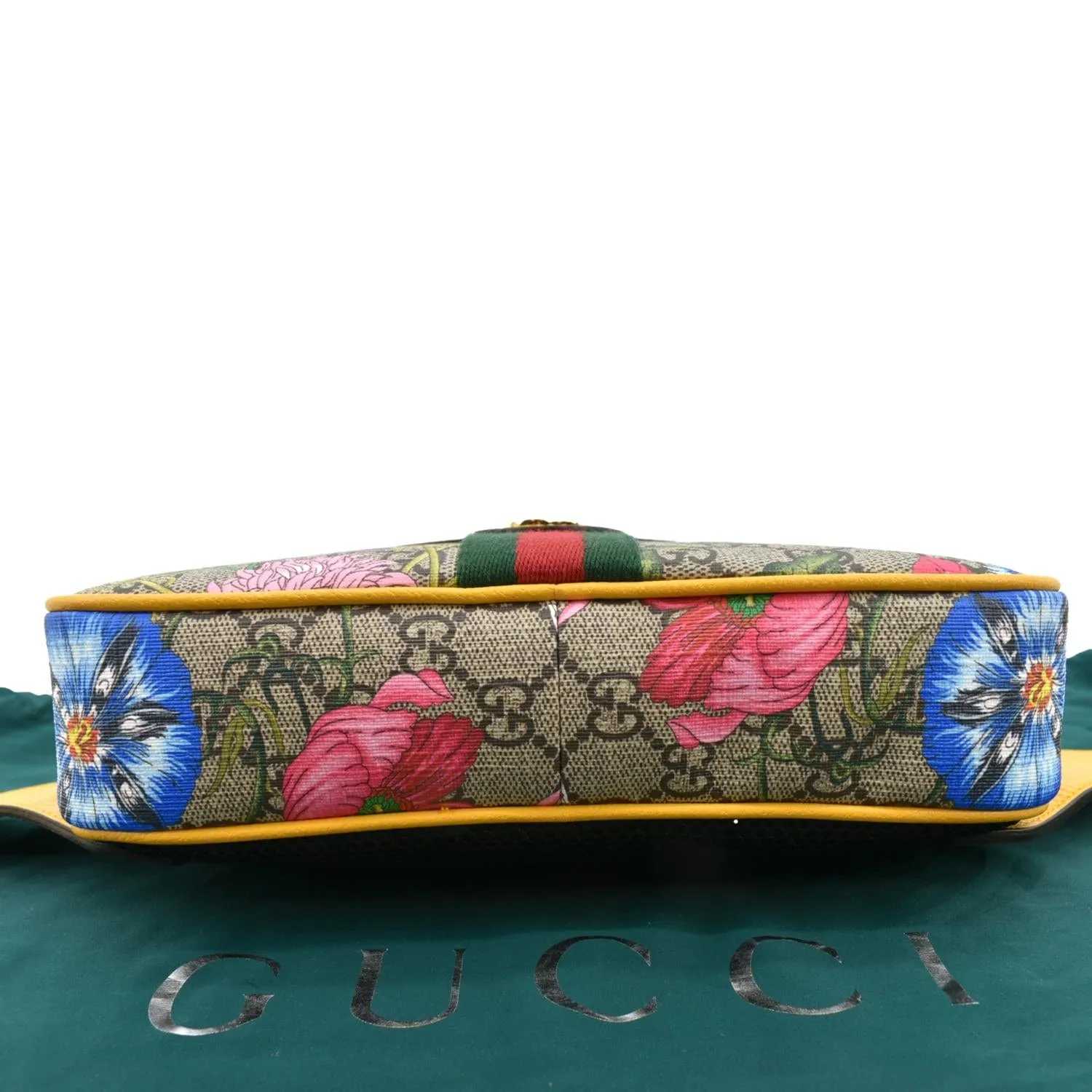 GUCCI Ophidia Flora GG Supreme Canvas Belt Messenger Bag Beige 574796