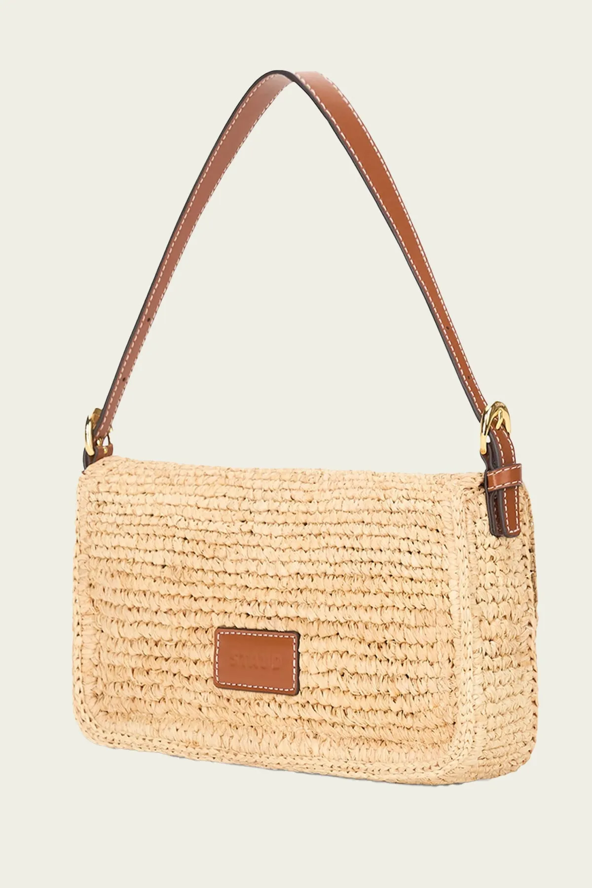 Harlow Raffia Bag in Natural Tan