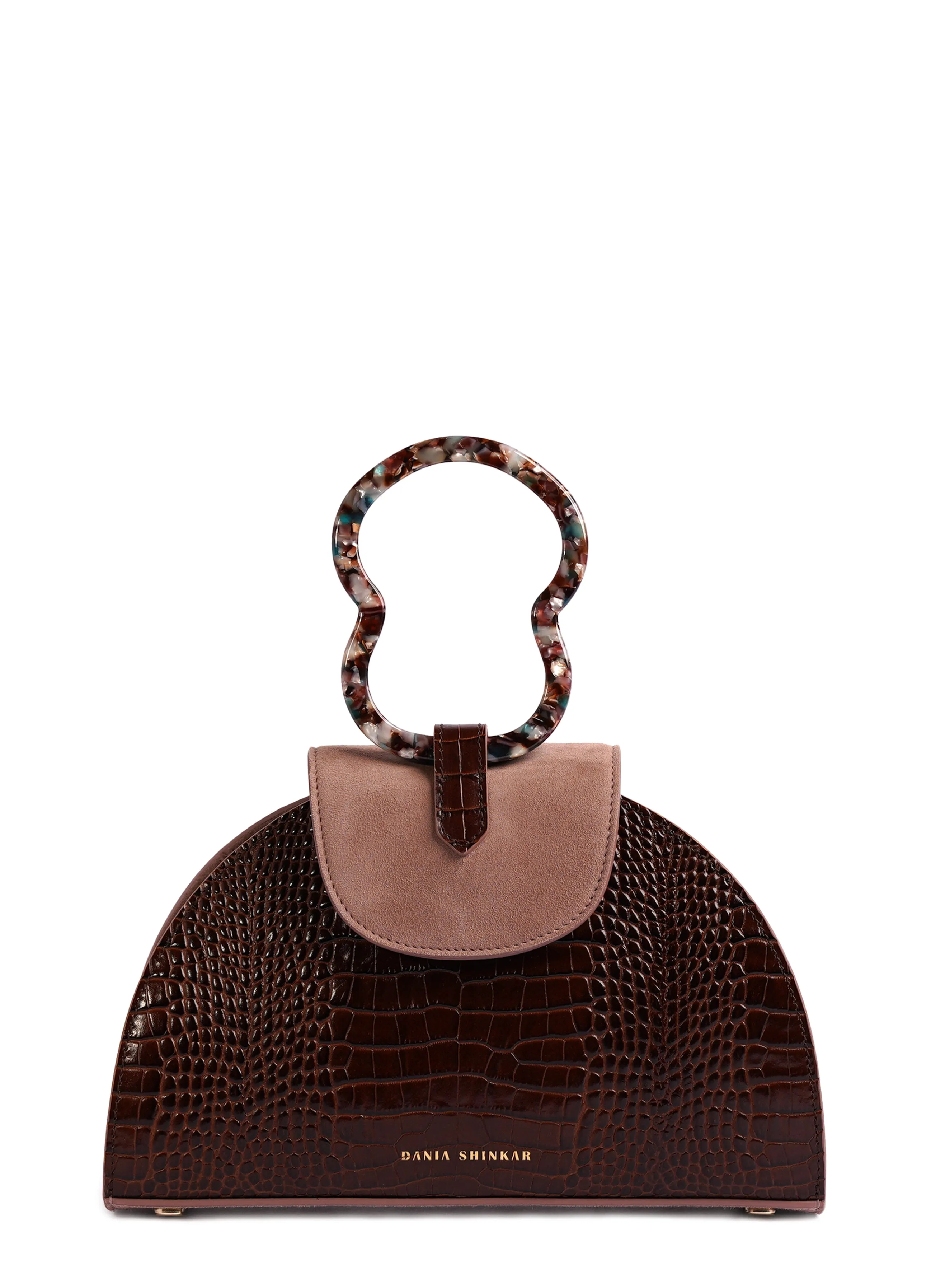 Hawazen - Brown Croc Embossed/ Dusty Rose