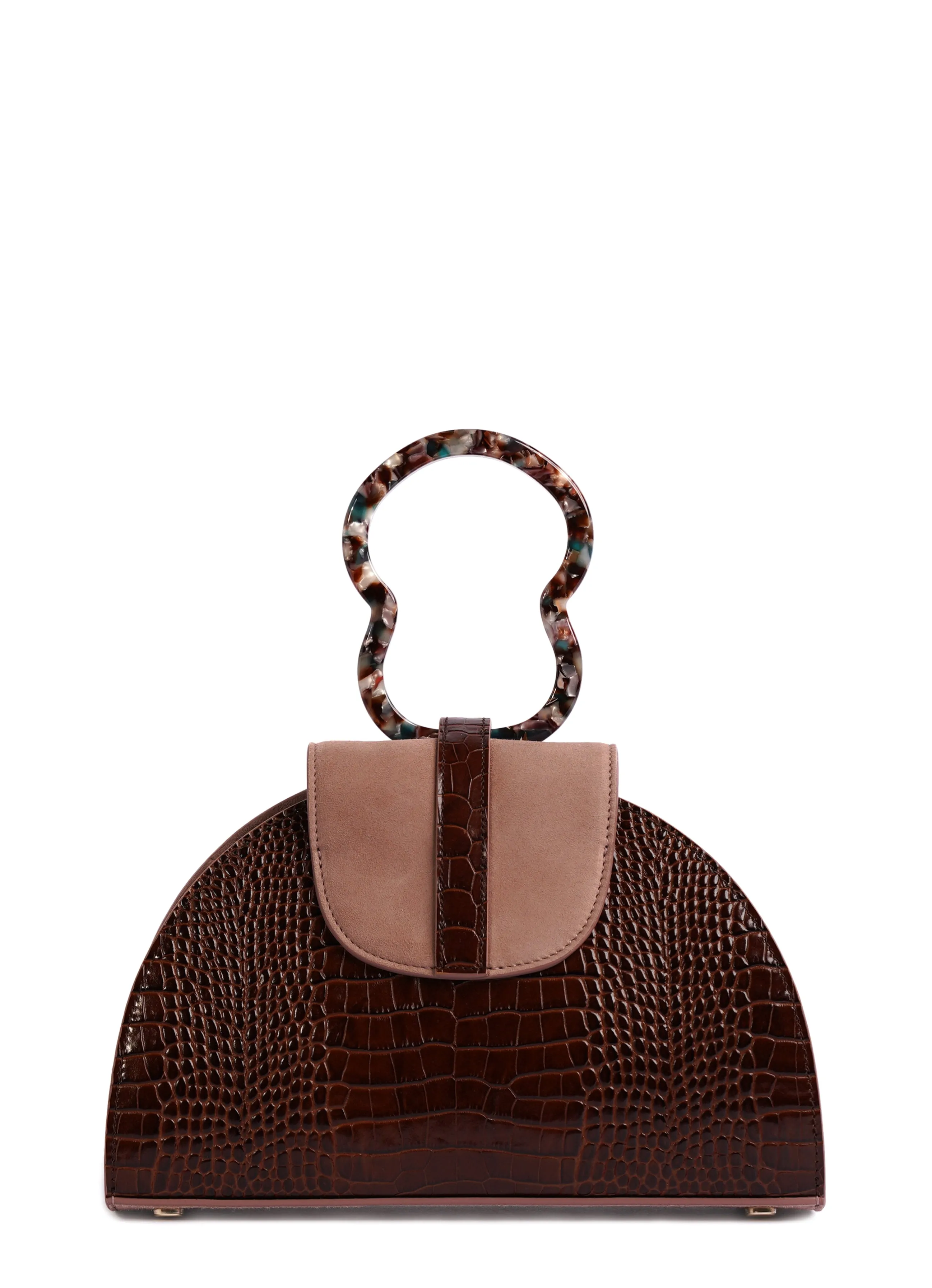 Hawazen - Brown Croc Embossed/ Dusty Rose