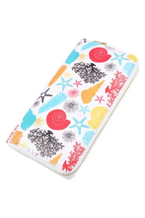 HDG2411 - SEA CREATURES PRINTED ZIPPER WALLET