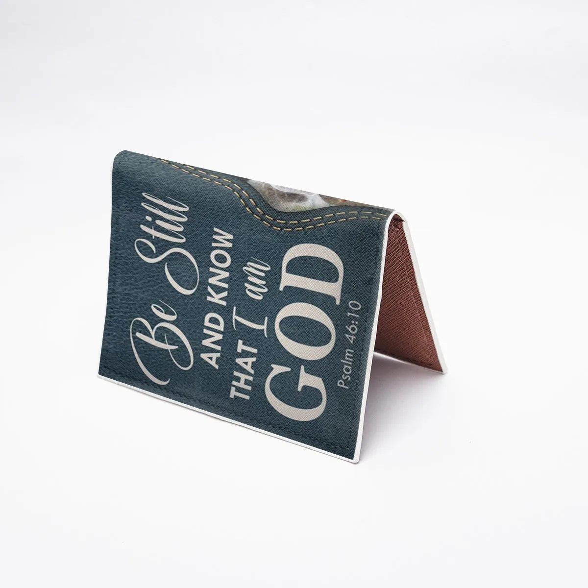 HPSP Checkbook Cover, PU Card Bag, Be Still And Know That I Am God, Psalm 46:10.