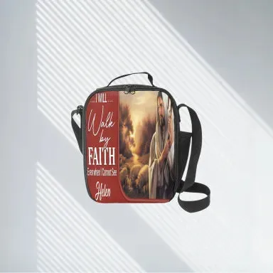 HPSP Checkbook Cover, PU Card Bag, I Will Walk By Faith Even When I Cannot See, Personalized Zippere