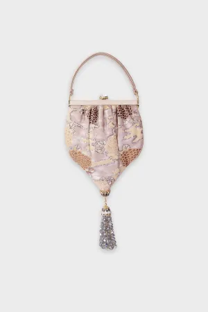 Judith Leiber Beige Satin Beaded Mini Handbag