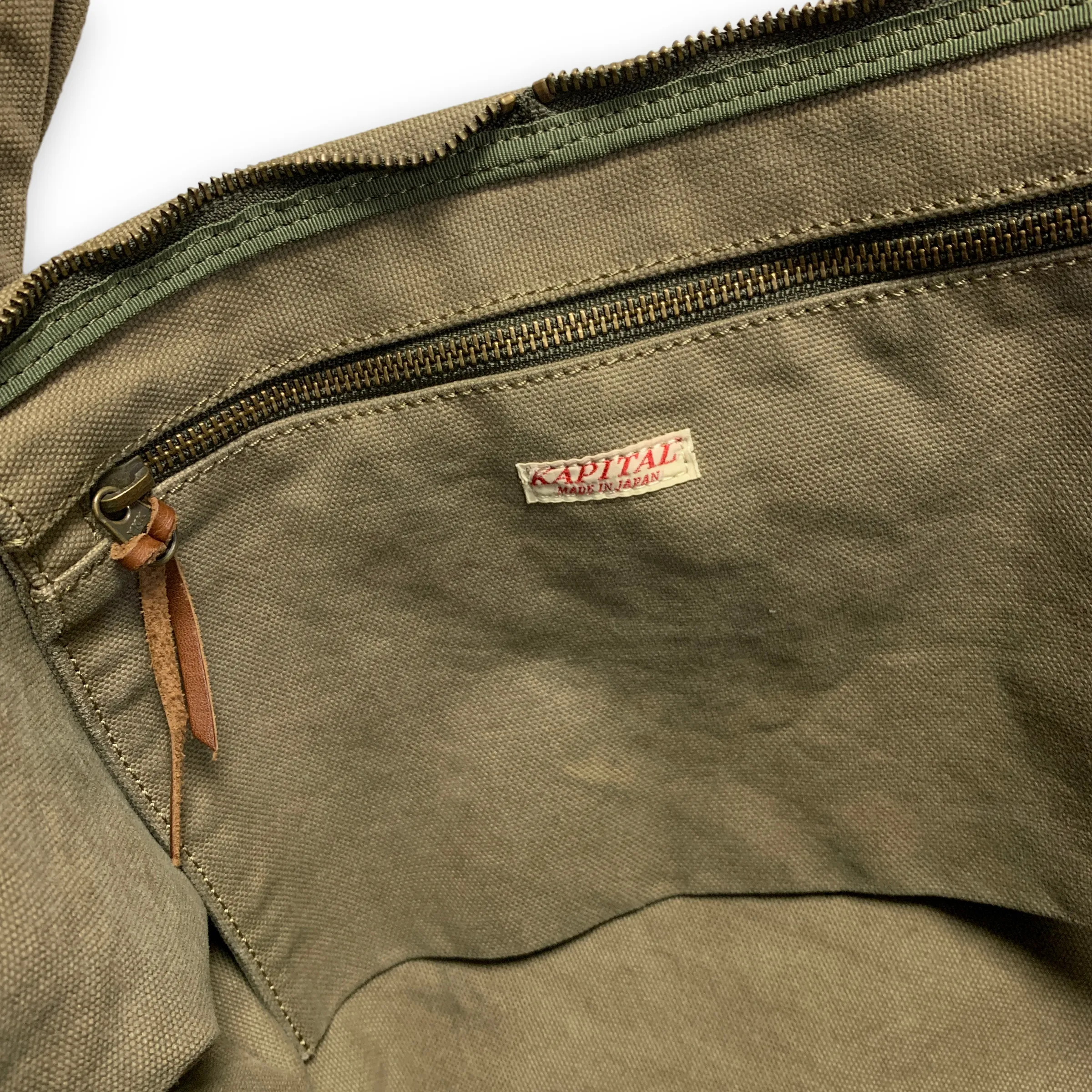 Kapital Cotton Canvas Snufkin Bag Olive