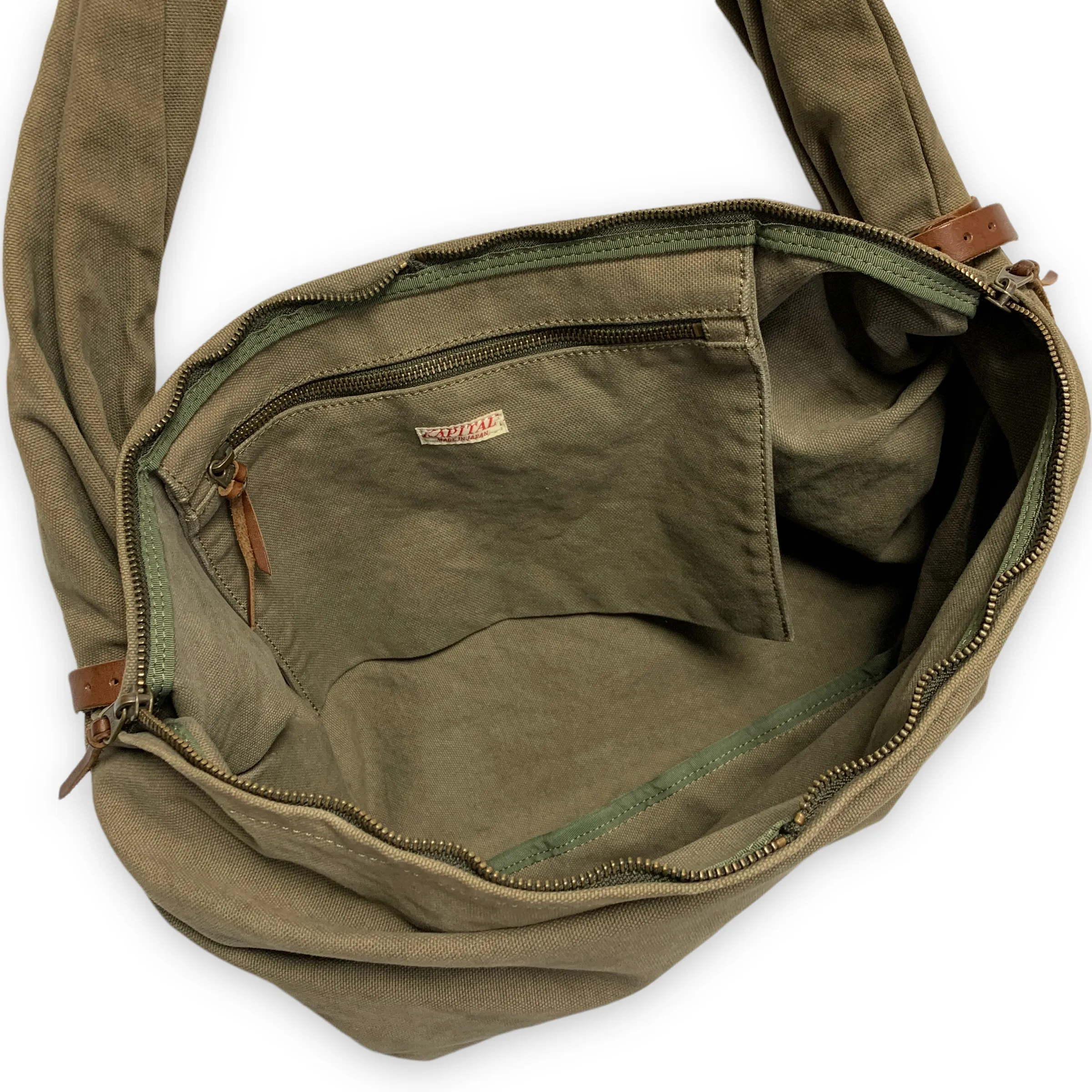 Kapital Cotton Canvas Snufkin Bag Olive