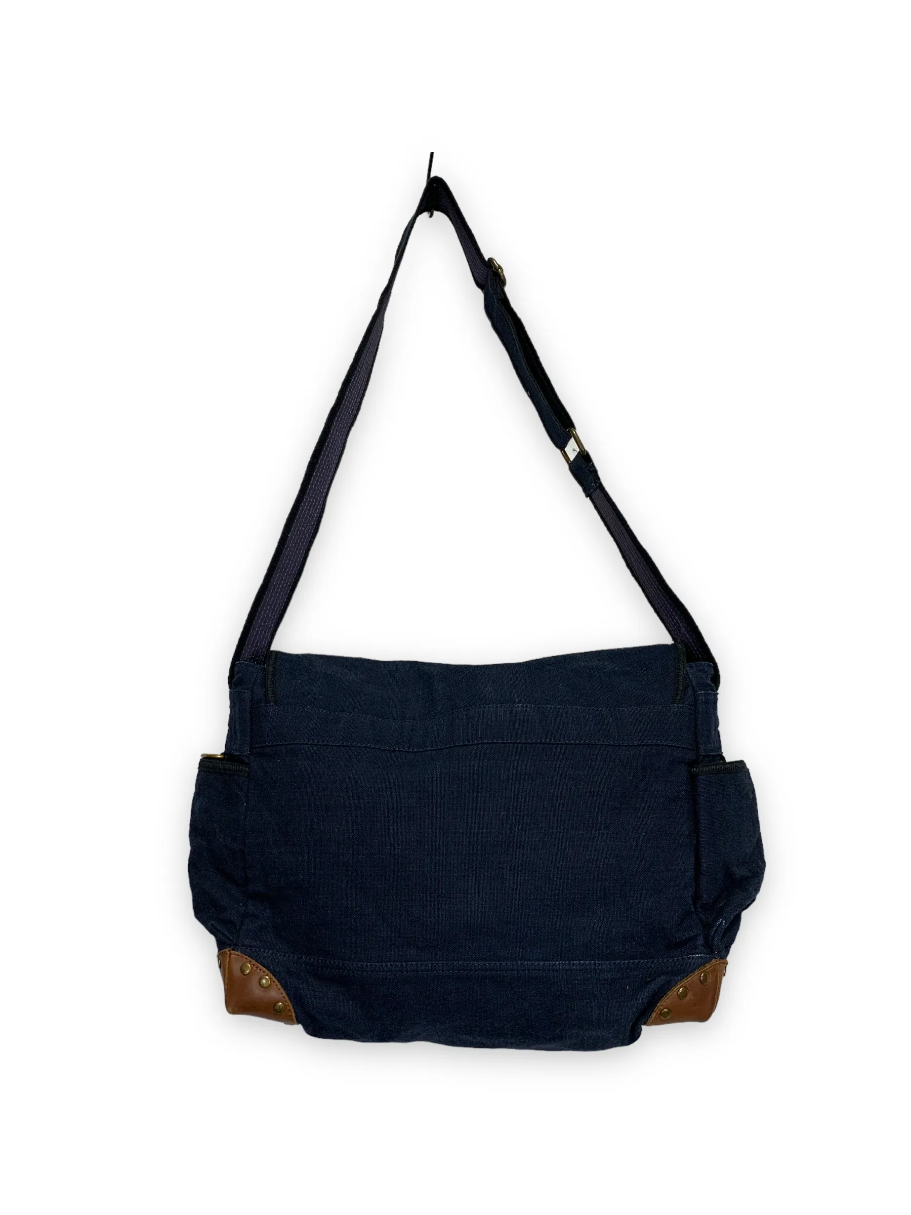 Kapital Military Cotton Canvas Shoulder Messenger Bag Navy