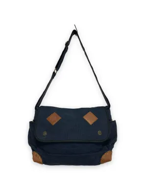 Kapital Military Cotton Canvas Shoulder Messenger Bag Navy
