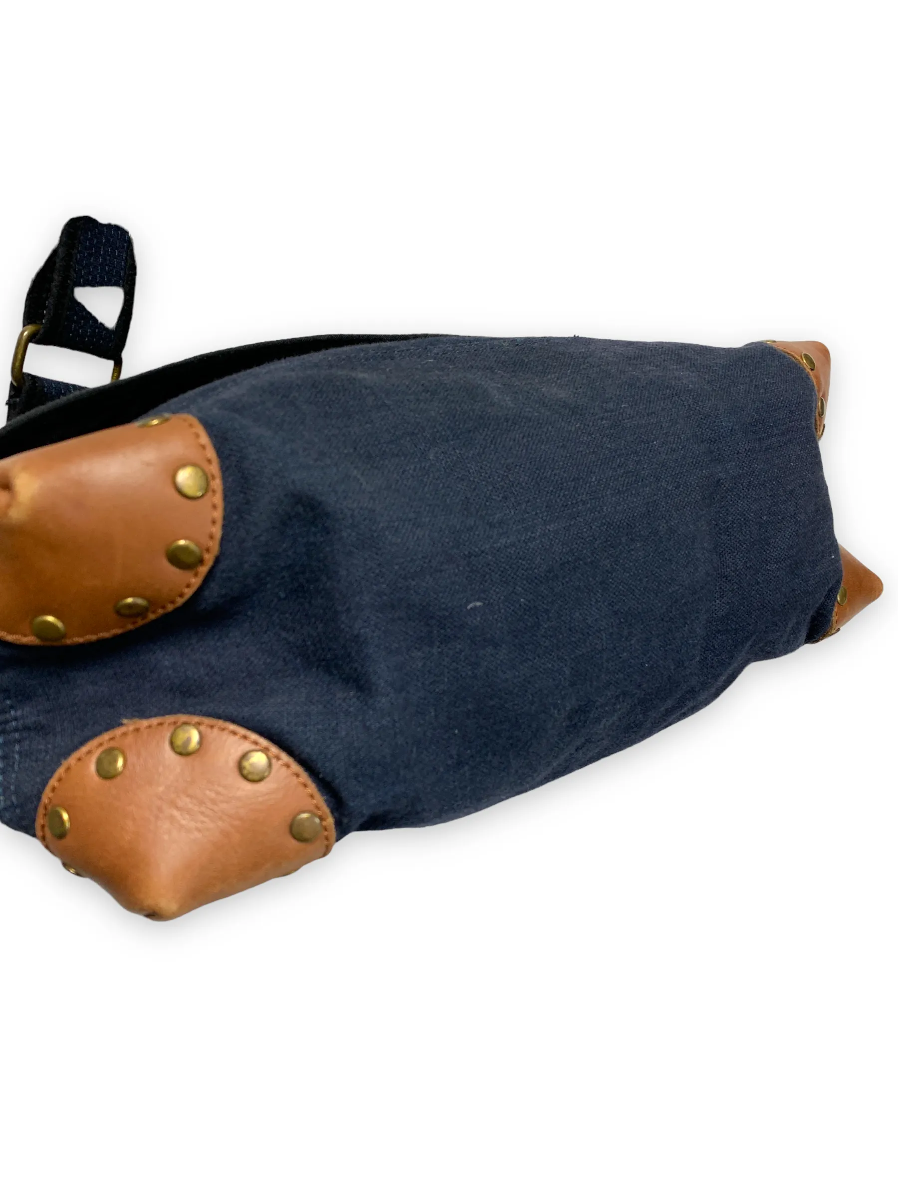Kapital Military Cotton Canvas Shoulder Messenger Bag Navy