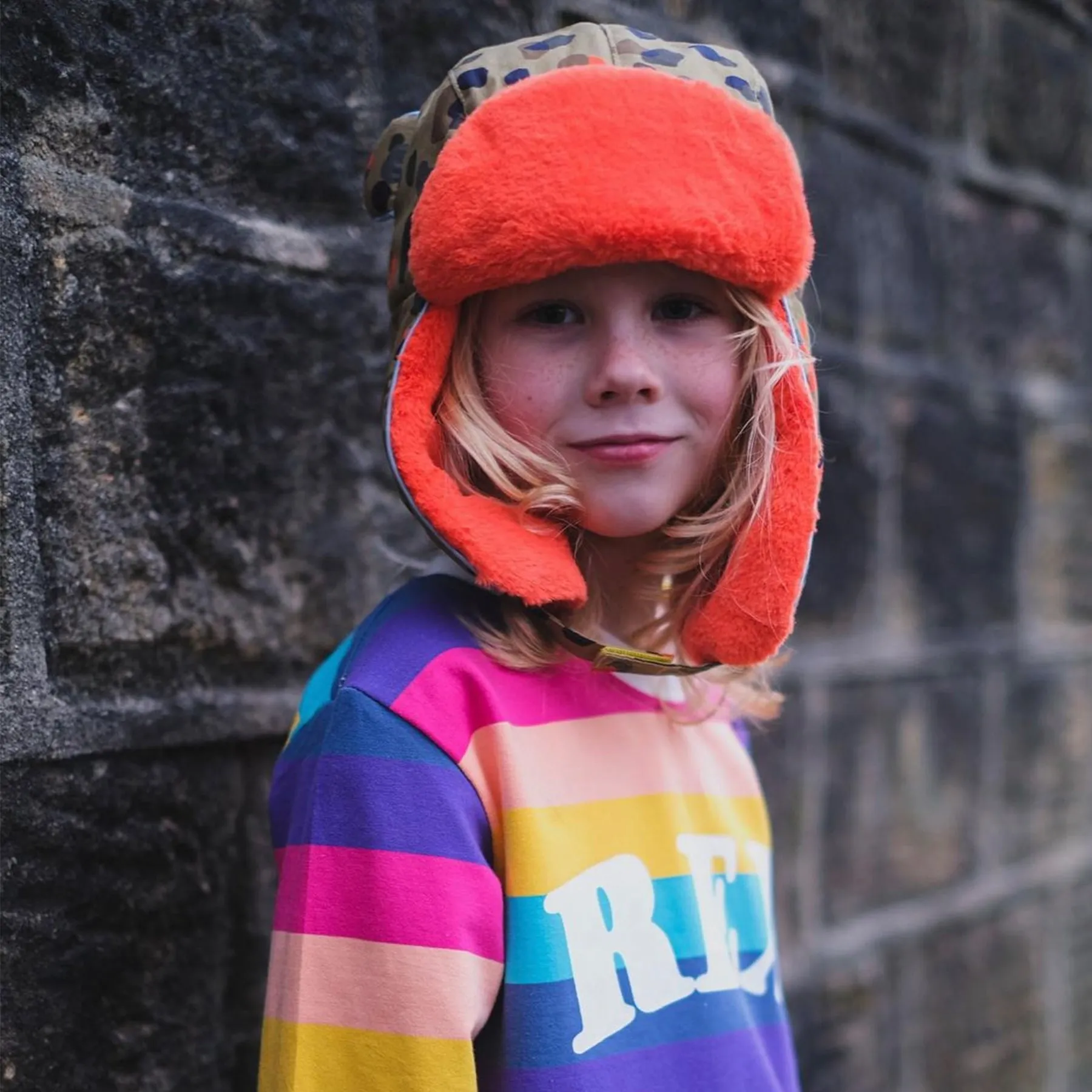 Kids Arctic Cub Hat: Leopard Neutral