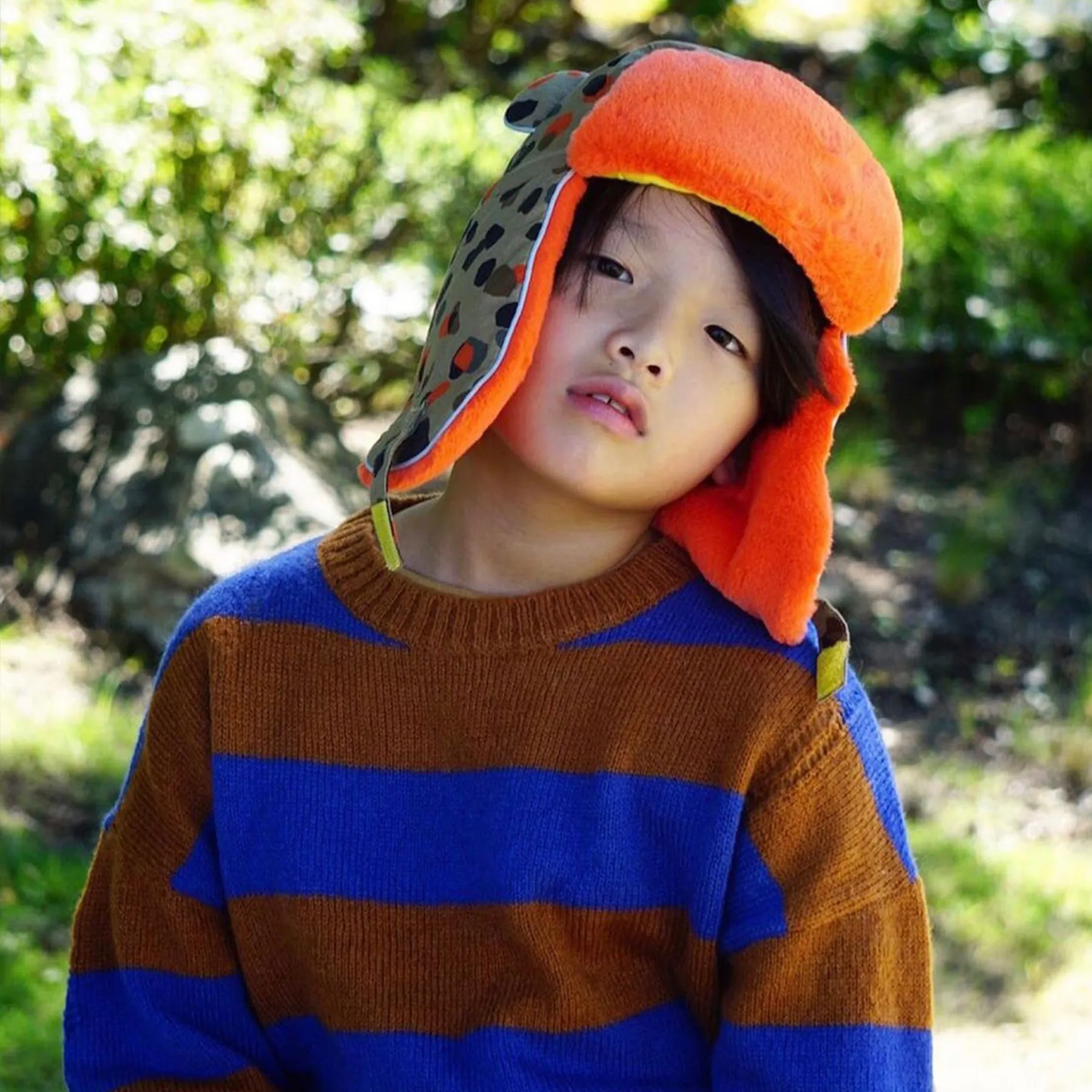 Kids Arctic Cub Hat: Leopard Neutral