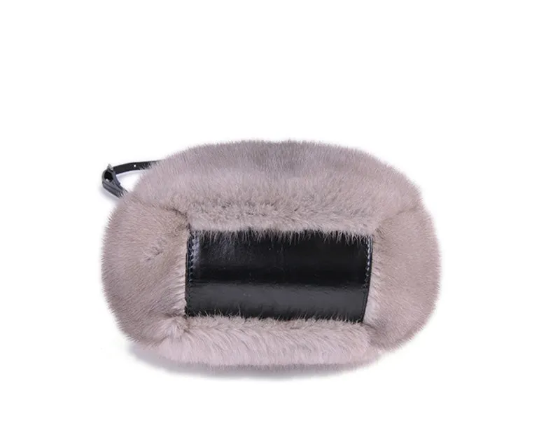 Lady Fashion Shoulder Bags Spring  Winter Genuine Mink Fur Messenger Bag Top Quality Natural Fur Handbags 8844
