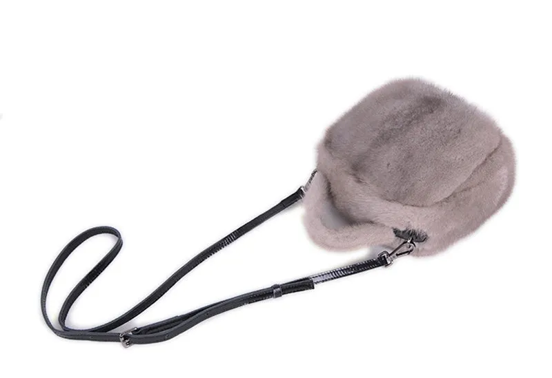 Lady Fashion Shoulder Bags Spring  Winter Genuine Mink Fur Messenger Bag Top Quality Natural Fur Handbags 8844