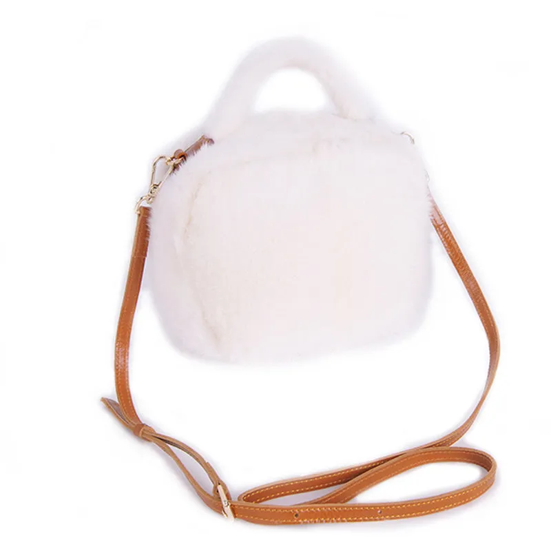 Lady Fashion Shoulder Bags Spring  Winter Genuine Mink Fur Messenger Bag Top Quality Natural Fur Handbags 8844