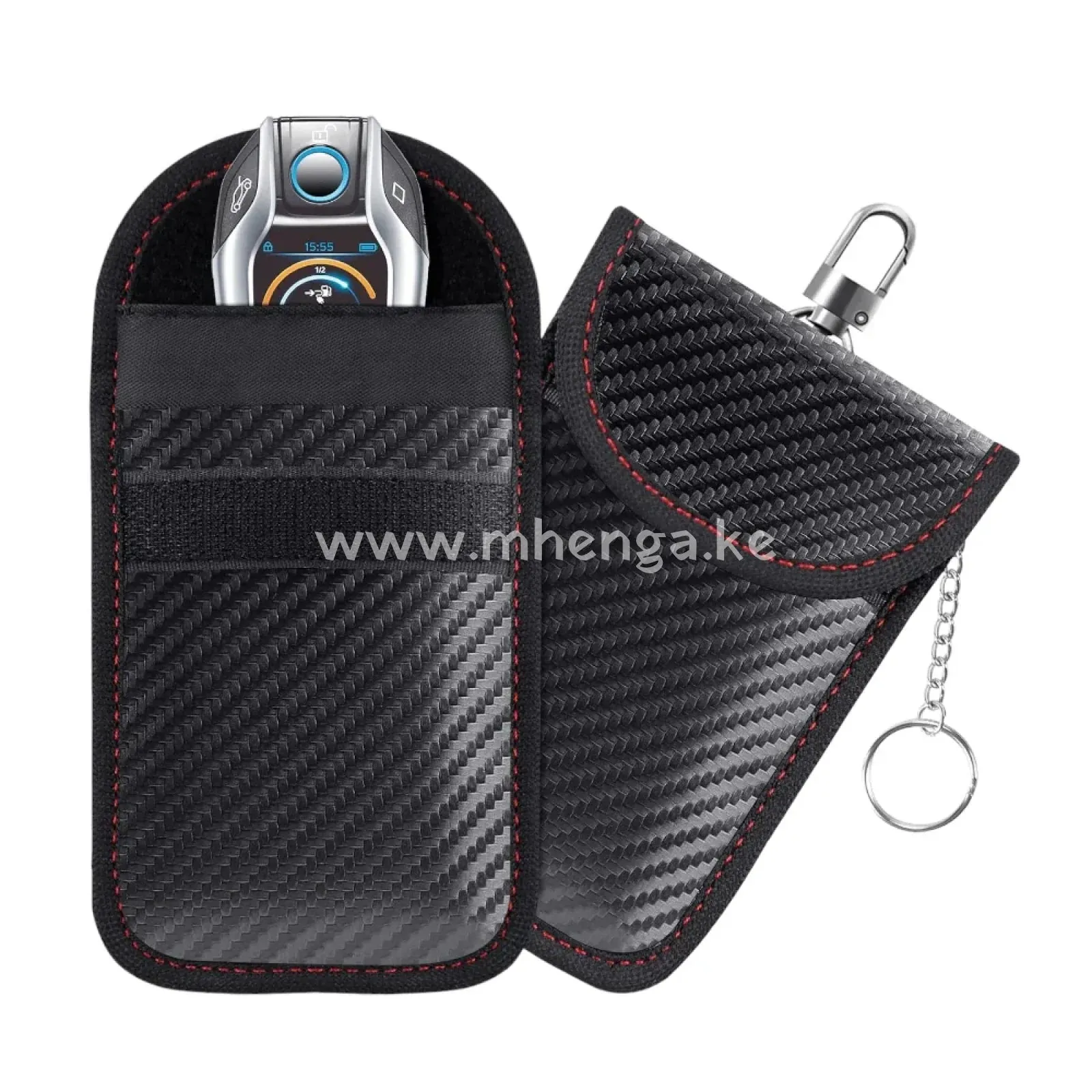 Lanpard Faraday Bag for Key Fob, Cage Protector, Car RFID Signal Blocking Key Fob Protector, Double-Layers of Shielding Carbon Fiber Material Anti-Theft Pouch