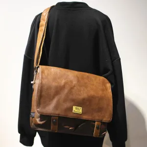 Large Capacity Faux Messenger Bag