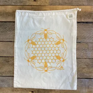 Large Organic Cotton Ditty Bag - Honeycomb