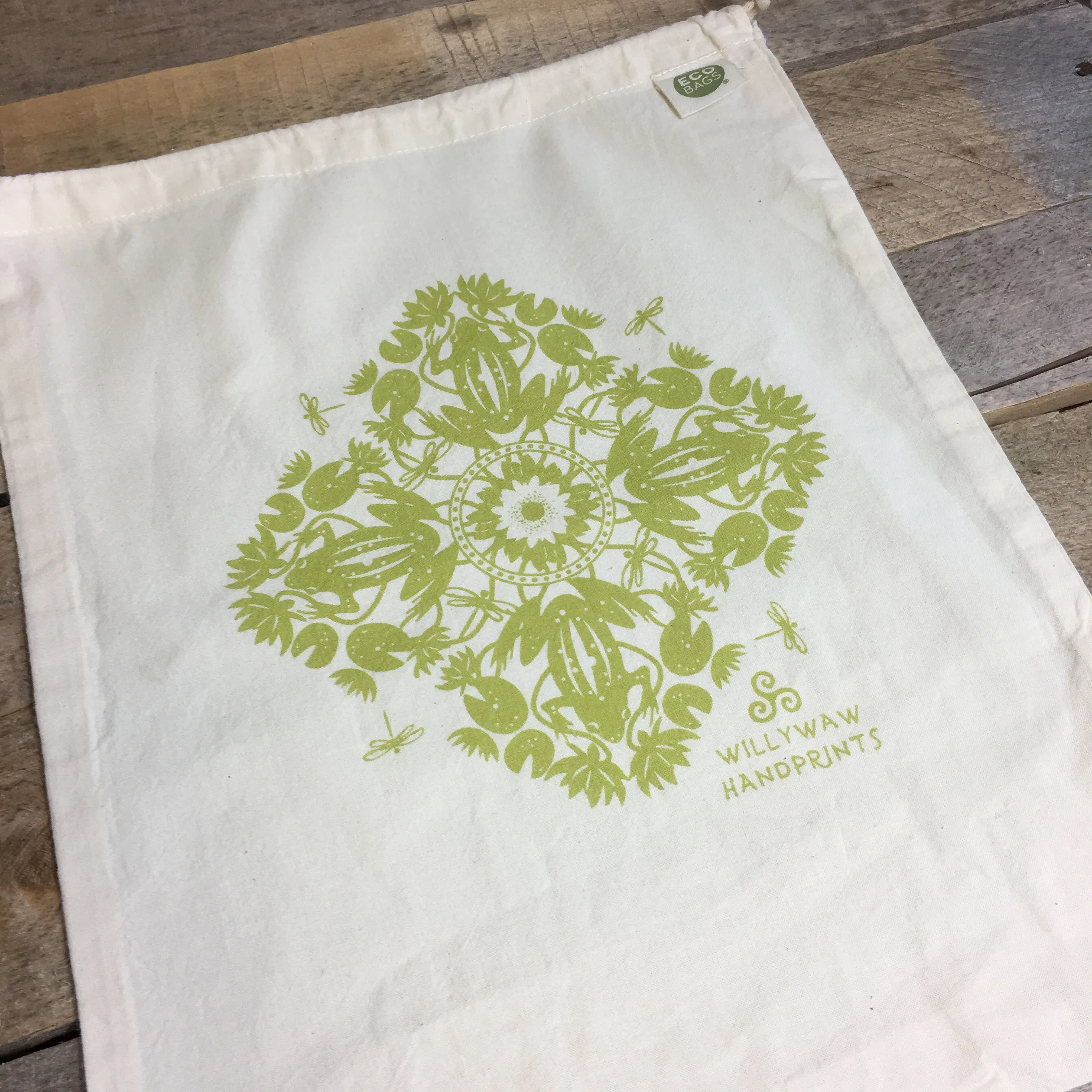Large Organic Cotton Ditty Bag - Pond Life