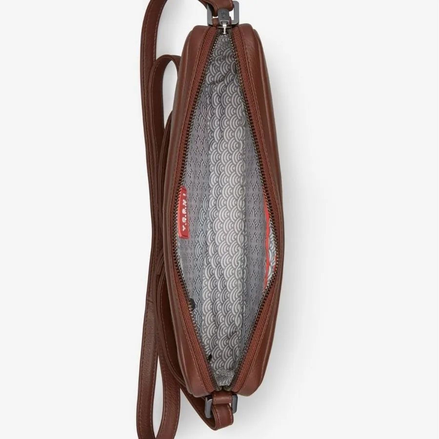 Leather Bourbon Biscuit Cross Body Bag