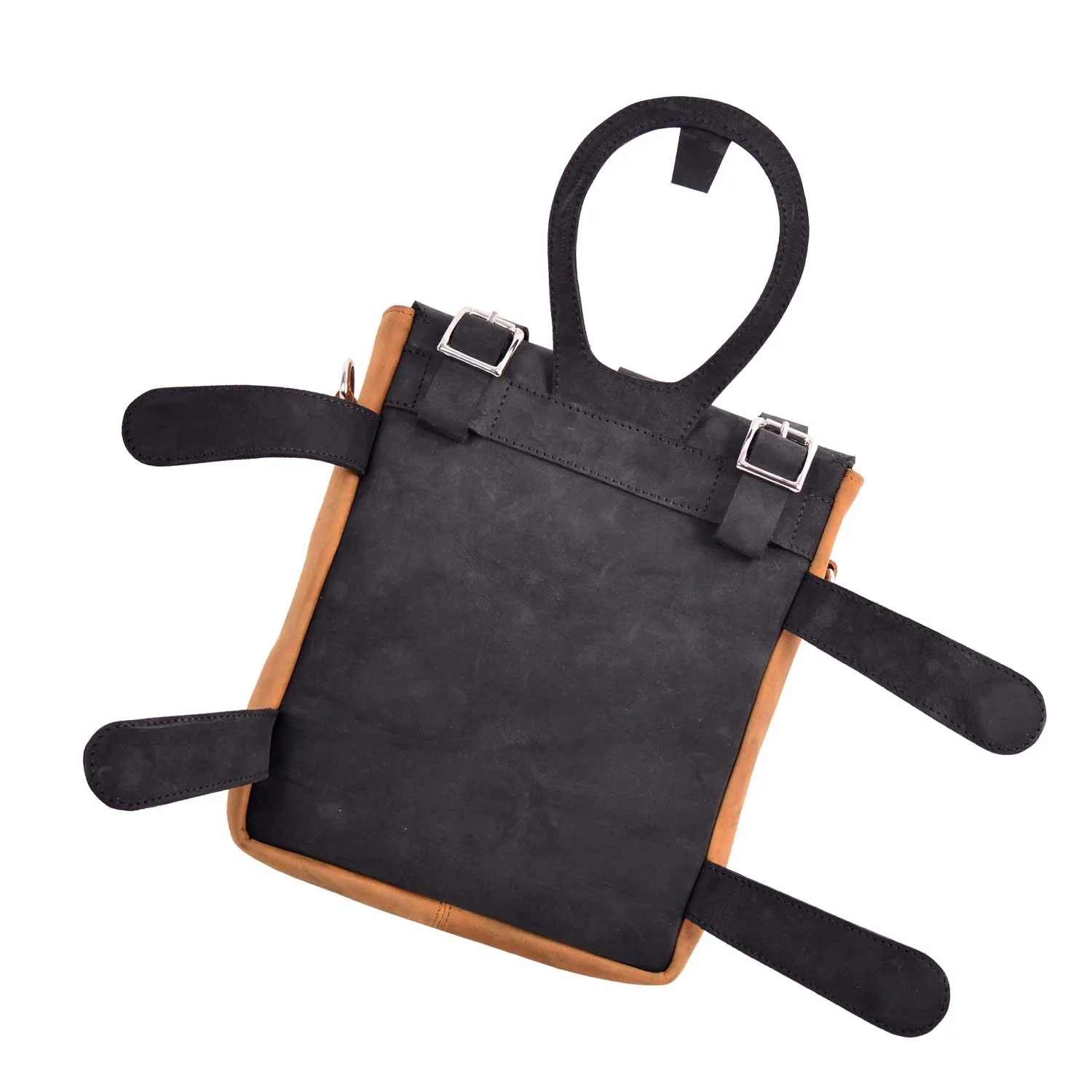 Leather Tank Bag, (Black/Brown).