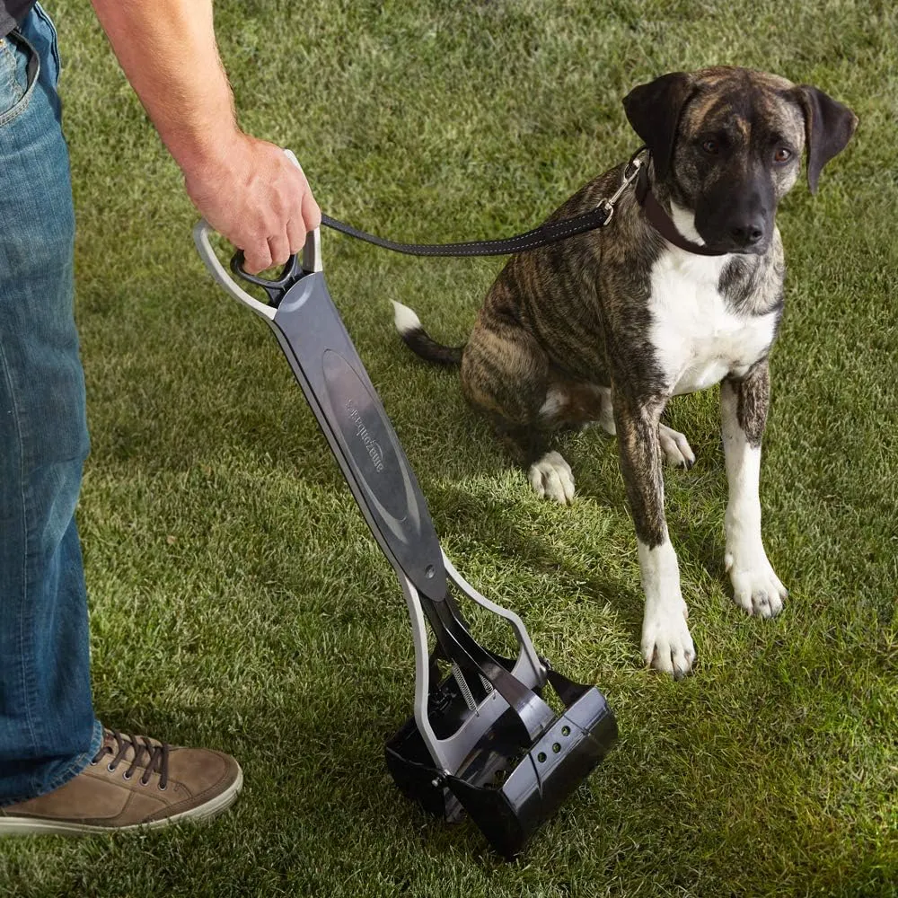 Lightweight, Spring-Loaded Pet-Waste Pooper Scooper, Large, free 9 rolls Dog Waste Bags