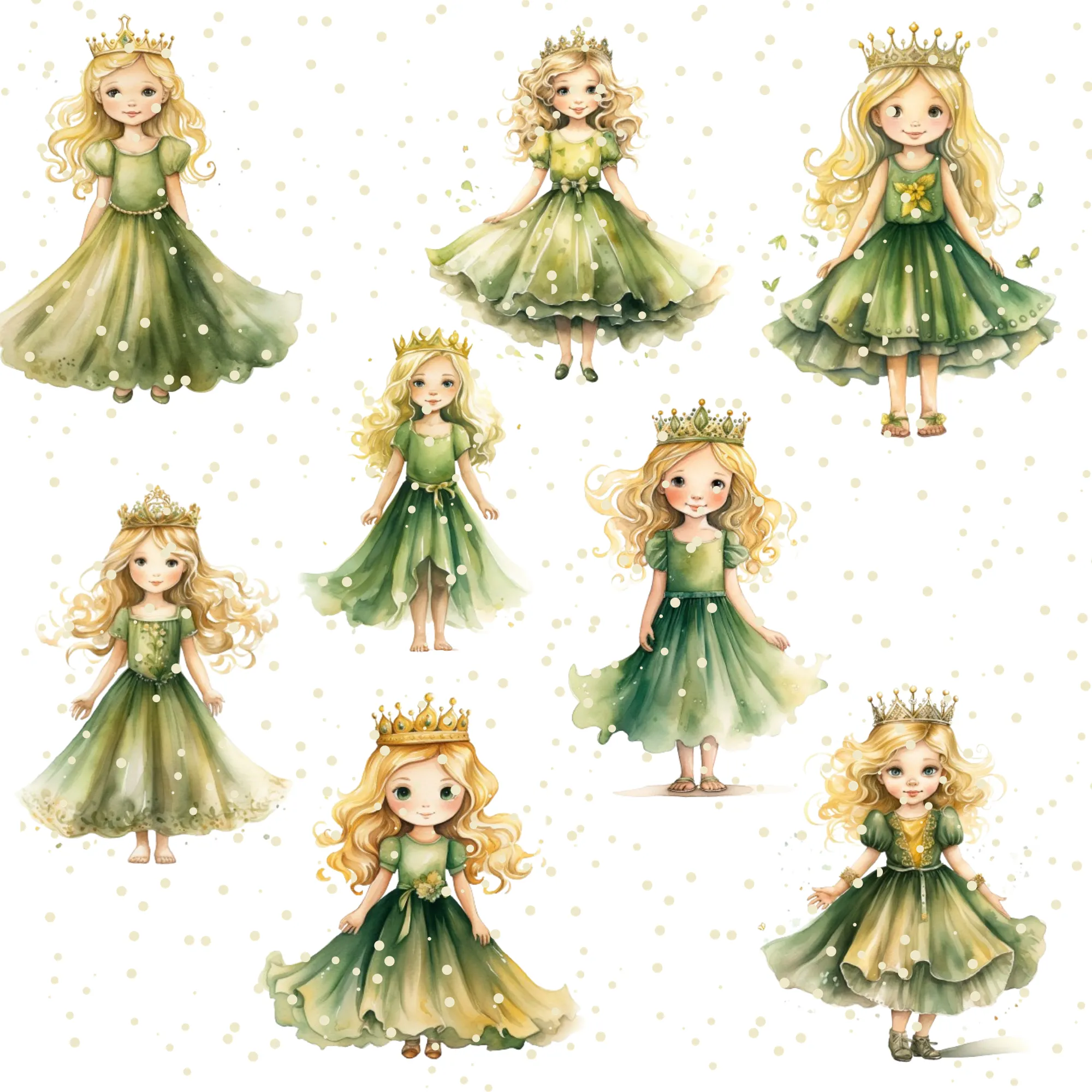 Little Princess Clipart, Watercolor Princess Clipart, Little Princess Ornaments, Baby Princess, Castle Sublimation Design, Princess Birthday, Fairytale Princes 013