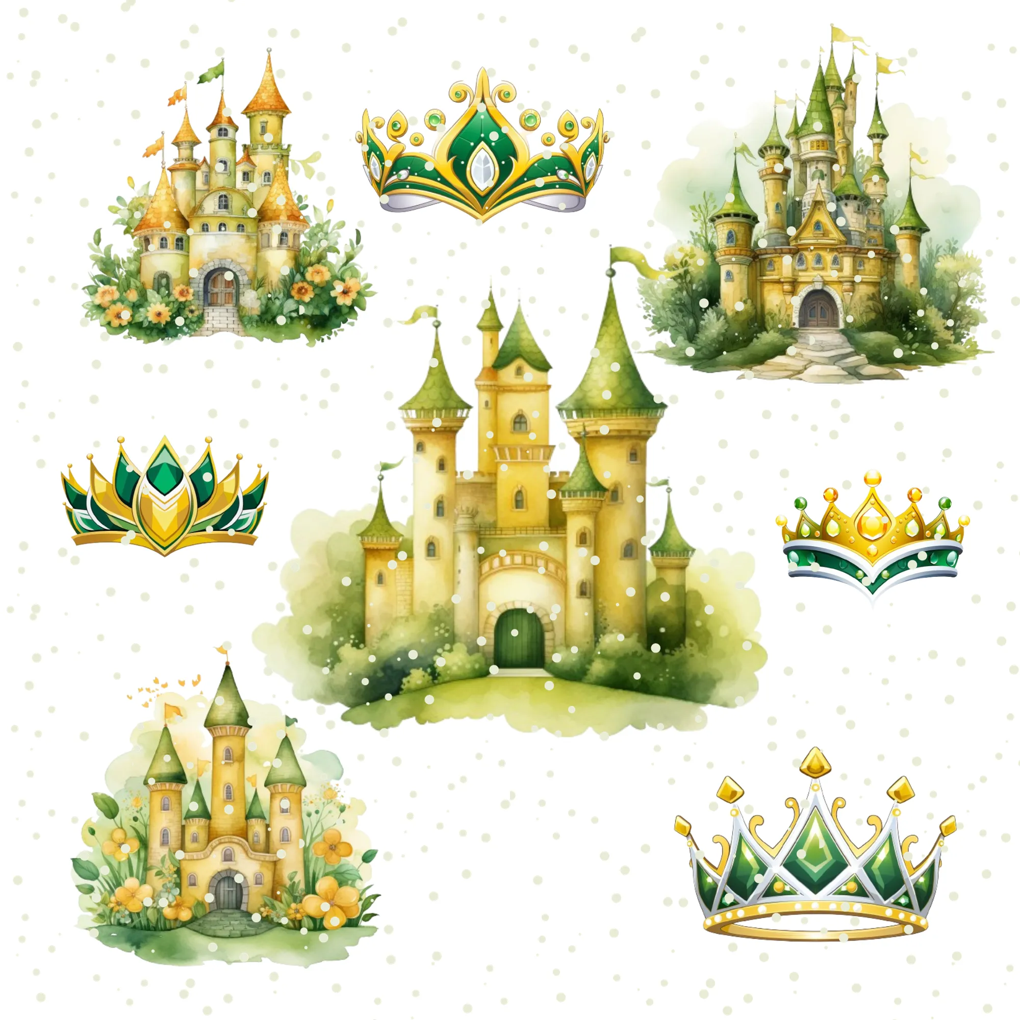 Little Princess Clipart, Watercolor Princess Clipart, Little Princess Ornaments, Baby Princess, Castle Sublimation Design, Princess Birthday, Fairytale Princes 013